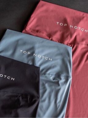 Top Notch High-Waist Leggings - Dusty Rose, Slate Blue, Black